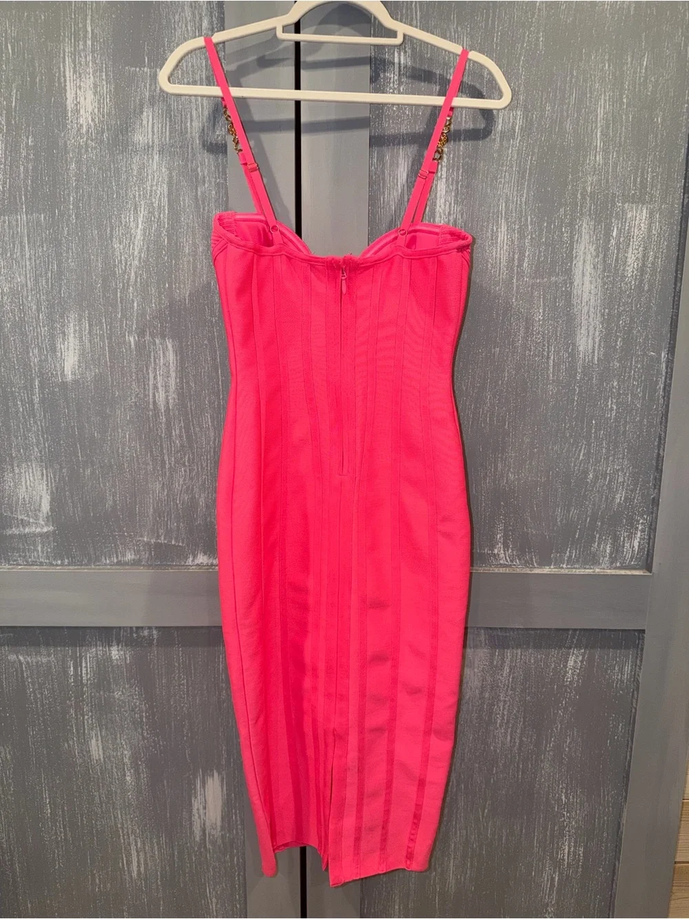 Fashion Nova Victoria Hot Pink Bandage Corset Midi Dress – Size S NWT